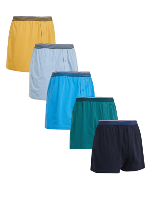 

M&S Collection Pack de 5 bóxers de punto Cool & Fresh™ 100% algodónMens - Yellow Mix, Yellow Mix