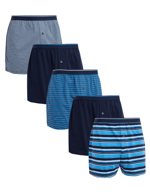 

Mens M&S Collection 5pk Pure Cotton Cool & Fresh™ Boxers - Dark Navy, Dark Navy