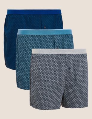 

Mens M&S Collection 3pk Pure Cotton Cool & Fresh™ Jersey Boxers - Teal Mix, Teal Mix