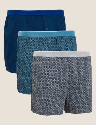 

Mens M&S Collection 3pk Pure Cotton Cool & Fresh™ Jersey Boxers - Teal Mix, Teal Mix