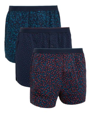 

Mens M&S Collection 3pk Pure Cotton Cool & Fresh™ Jersey Boxers - Multi, Multi