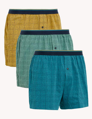 

Mens M&S Collection 3pk Pure Cotton Cool & Fresh™ Jersey Boxers - Kingfisher, Kingfisher
