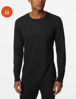 M&S Mens Heatgen Medium Thermal Long Sleeve Top - Black, Black,Grey,White