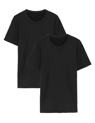 

Mens M&S Collection 2er-Pack Thermo-Unterhemden für mittlere Wärme - Black, Black