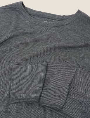 

Mens Autograph Merino Light Warmth Thermal Long Sleeve Top - Grey, Grey