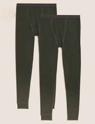 

M&S Collection Pack de 2 calzoncillos largos térmicos de calidez ligeraMens - Khaki, Khaki