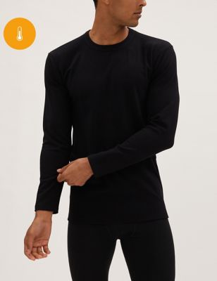 

Mens M&S Collection Light Warmth Long Sleeve Thermal Top - Black, Black