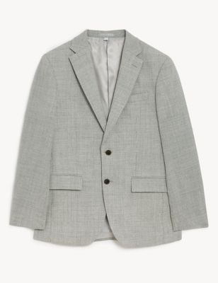 Tailored Fit Pure Wool Puppytooth Suit Jacket