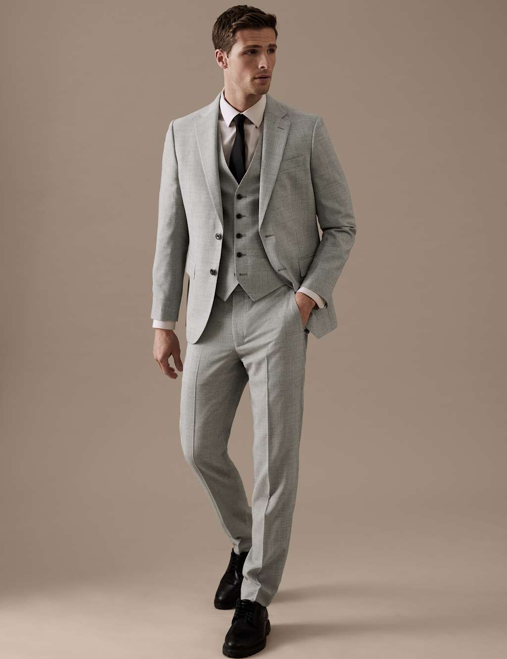 Tailored Fit Pure Wool Puppytooth Waistcoat image 4