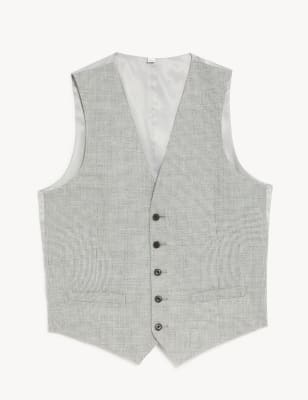 Tailored Fit Pure Wool Puppytooth Waistcoat