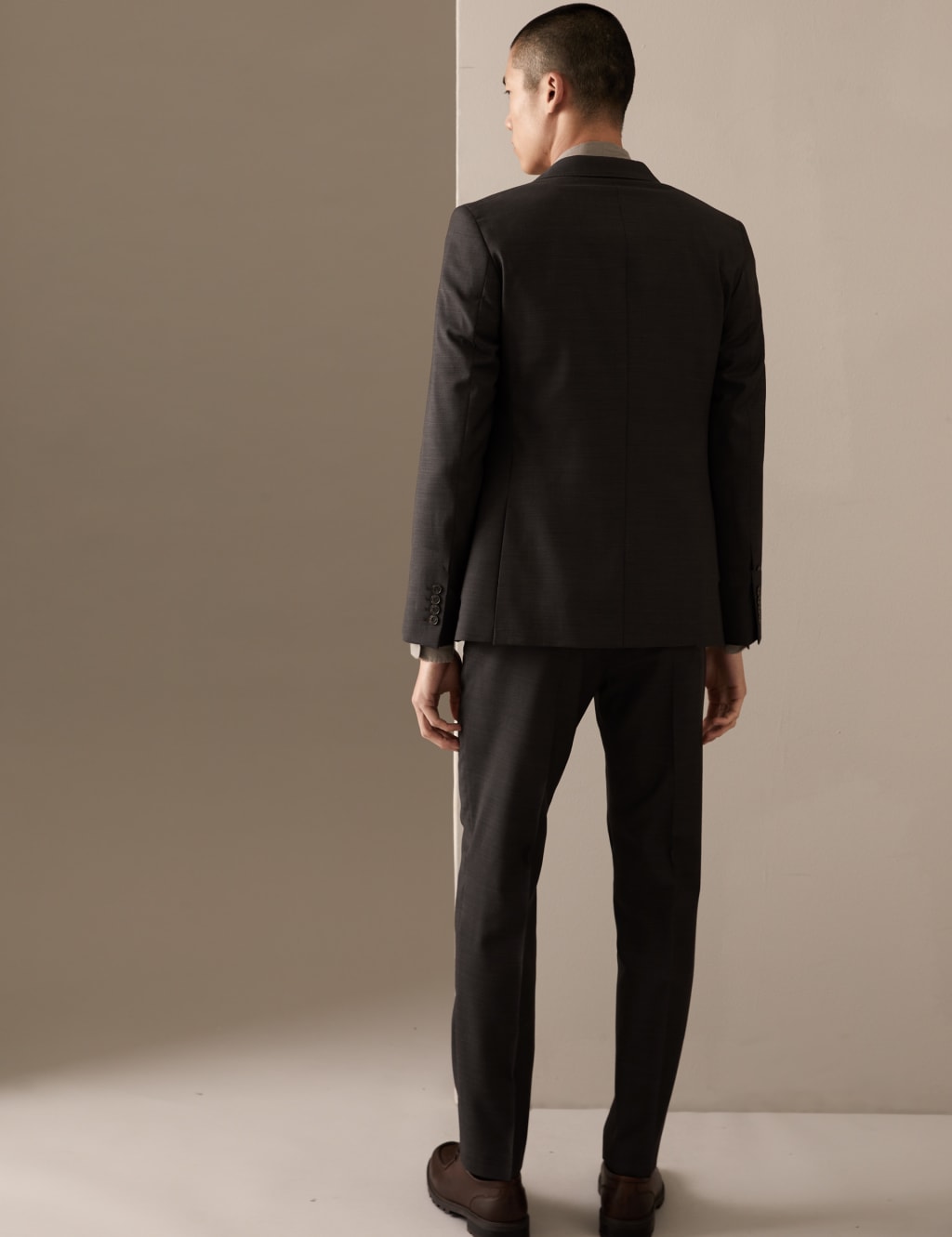 Tailored Fit Pure Wool Textured Suit Jacket image 5