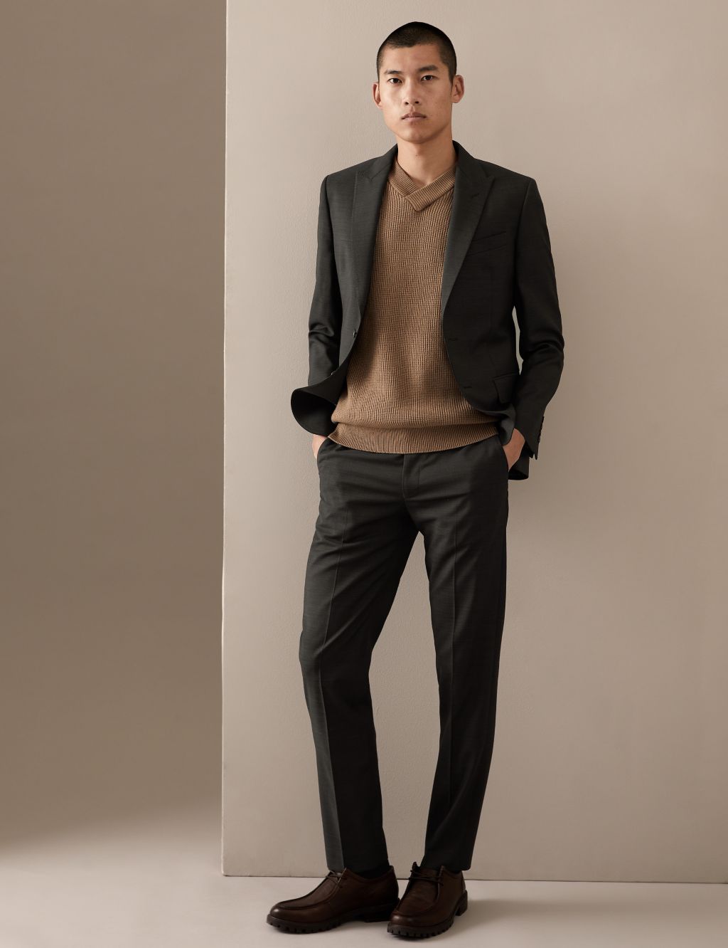 Tailored Fit Pure Wool Textured Suit Jacket image 8