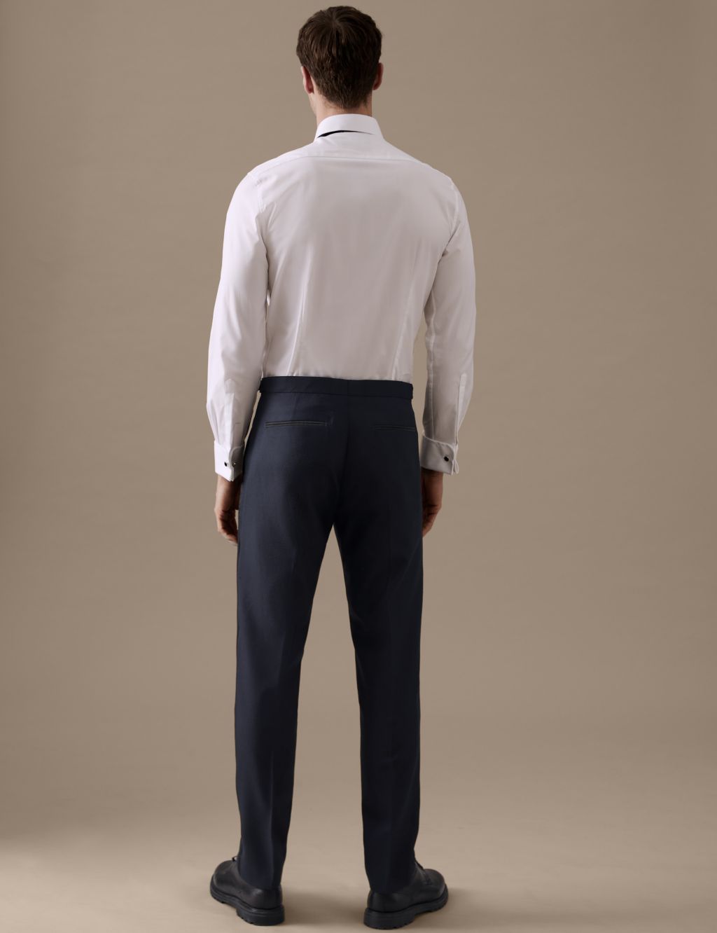 Tailored Fit Pure Wool Jacquard Suit Trousers image 4