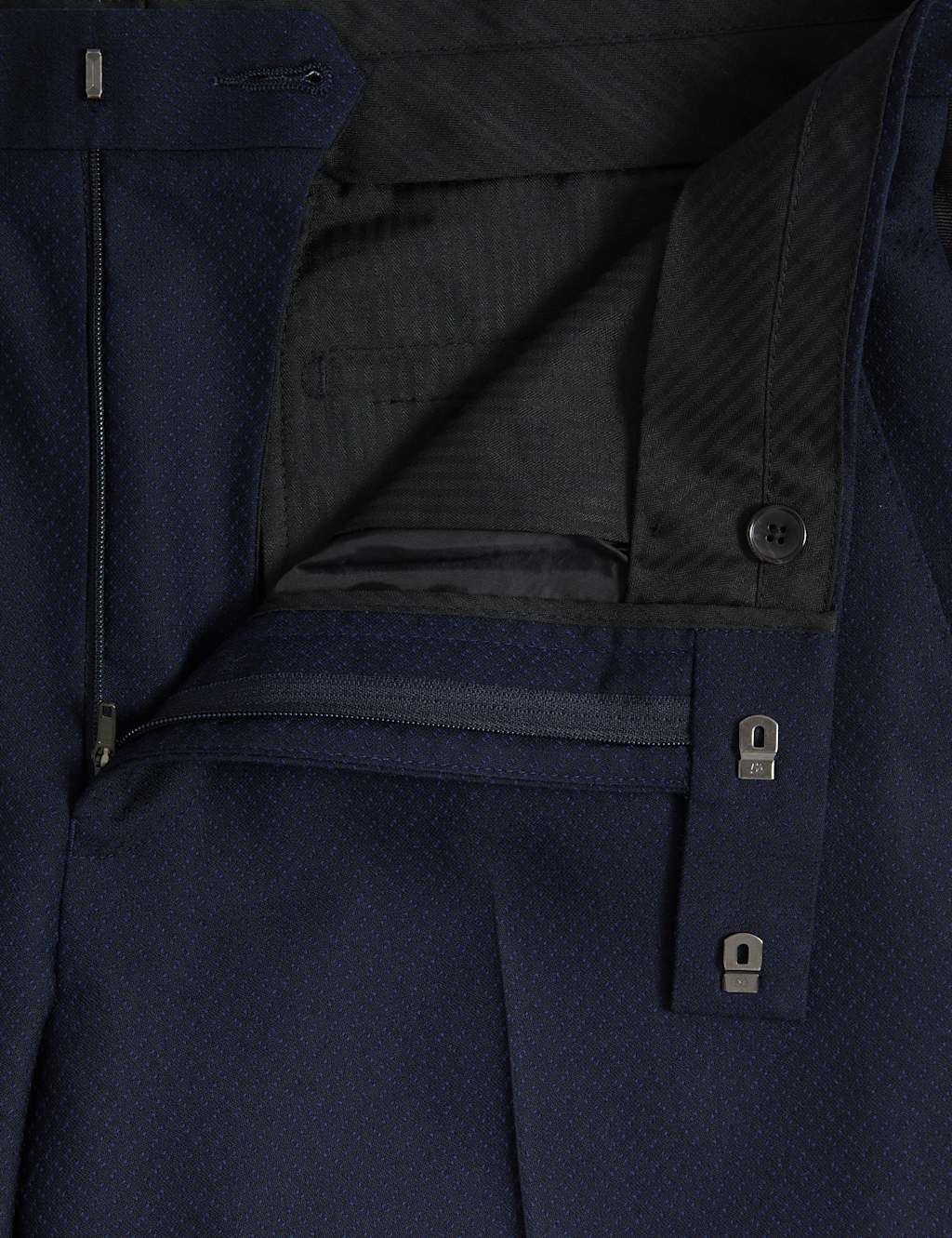 Tailored Fit Pure Wool Jacquard Suit Trousers image 6