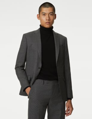 Tailored Fit Wool Blend Suit Jacket - DE