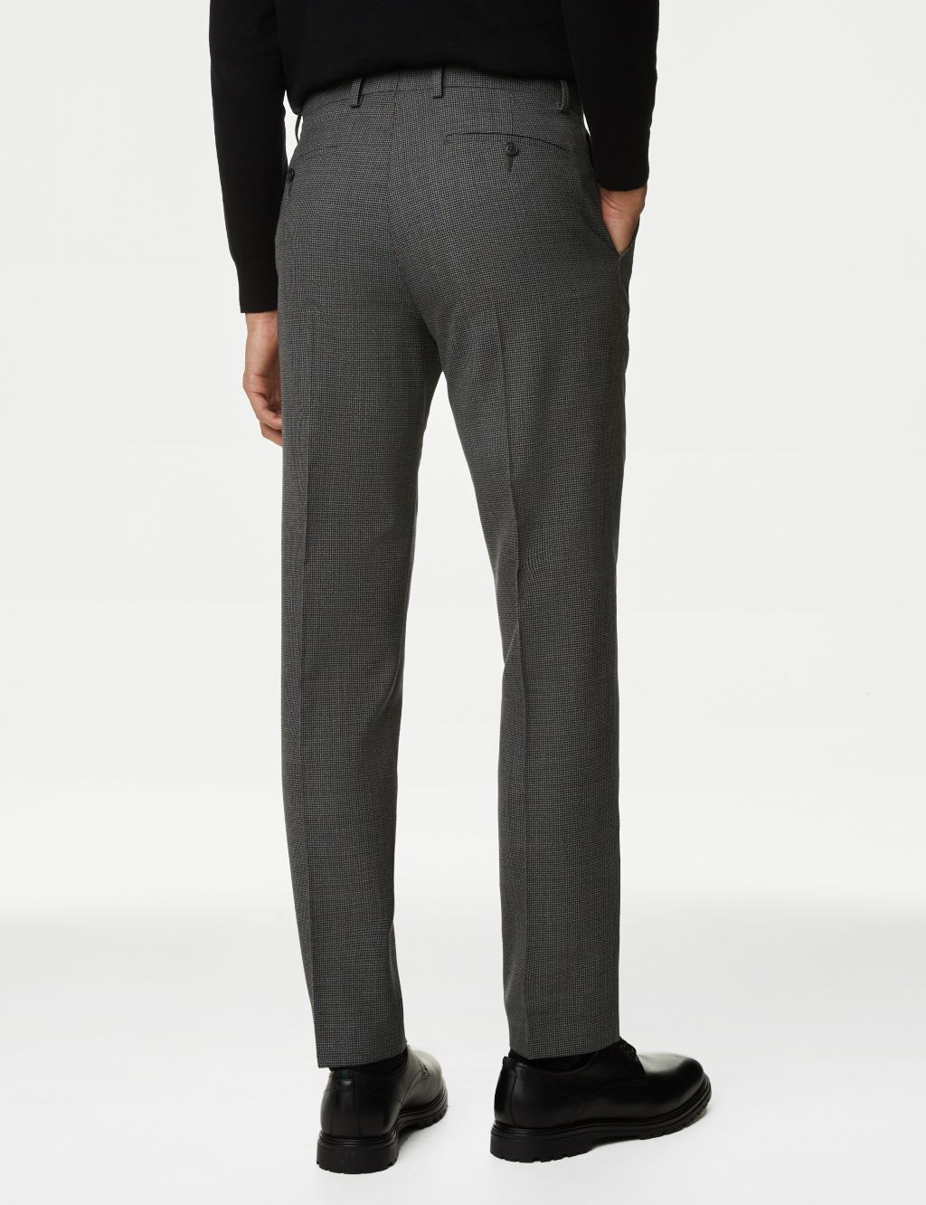 Tailored Fit Pure Wool Puppytooth Trousers image 4