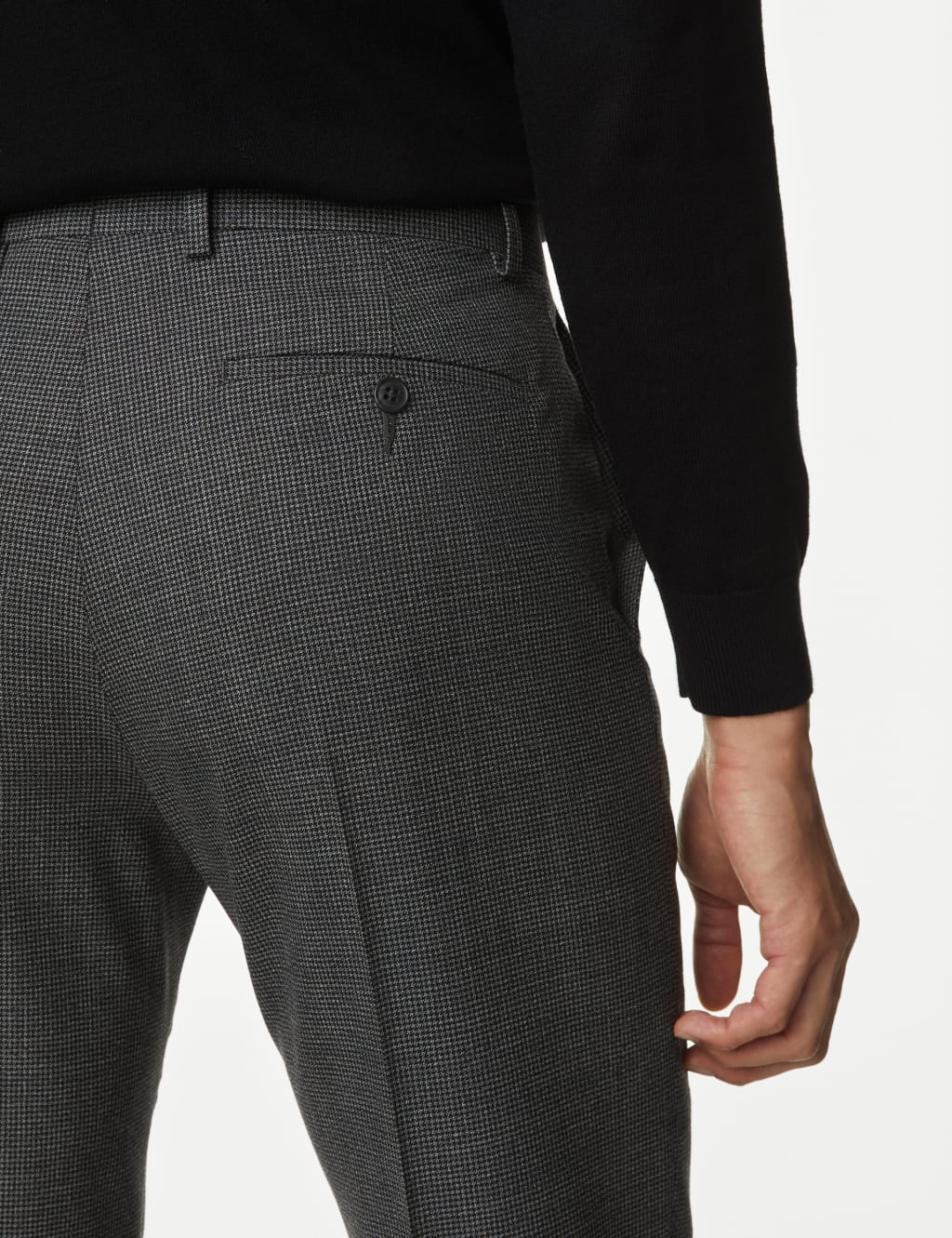 Tailored Fit Pure Wool Puppytooth Trousers image 5