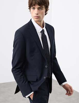 

Mens Autograph Slim Fit Performance Stretch Suit Jacket - Navy, Navy