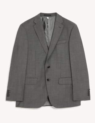 

Autograph Chaqueta de traje de sarga 100% lana de corte sastreMens - Silver Grey, Silver Grey