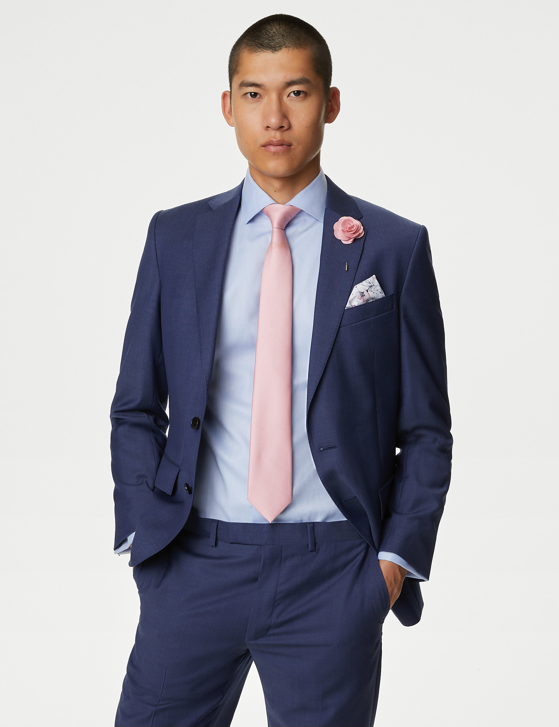 Tailored Fit Pure Wool Twill Suit Jacket