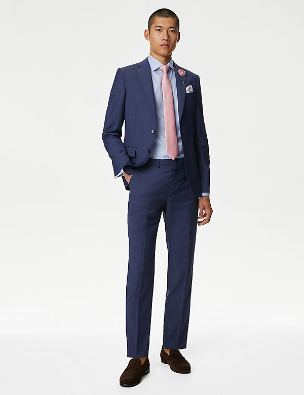 Tailored Fit Pure Wool Twill Suit Jacket - HK