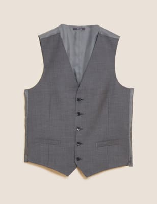 

Mens Autograph Pure Wool Waistcoat - Silver Grey, Silver Grey