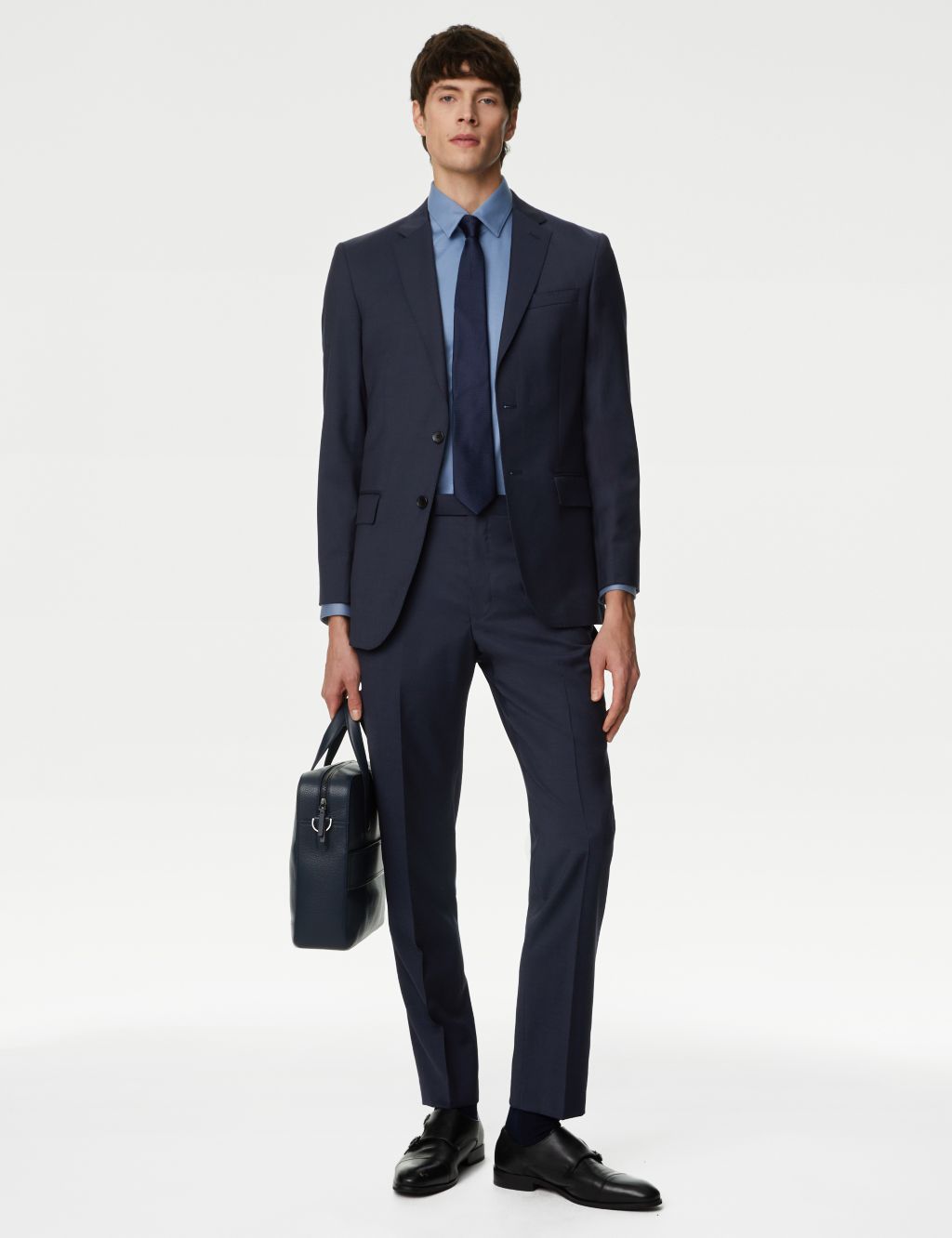 Tailored Fit Pure Wool Suit Trousers image 6