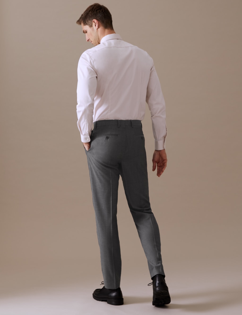 Tailored Fit Pure Wool Suit Trousers image 5