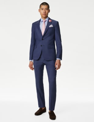 

Mens Autograph Tailored Fit Pure Wool Suit Trousers - Chambray, Chambray