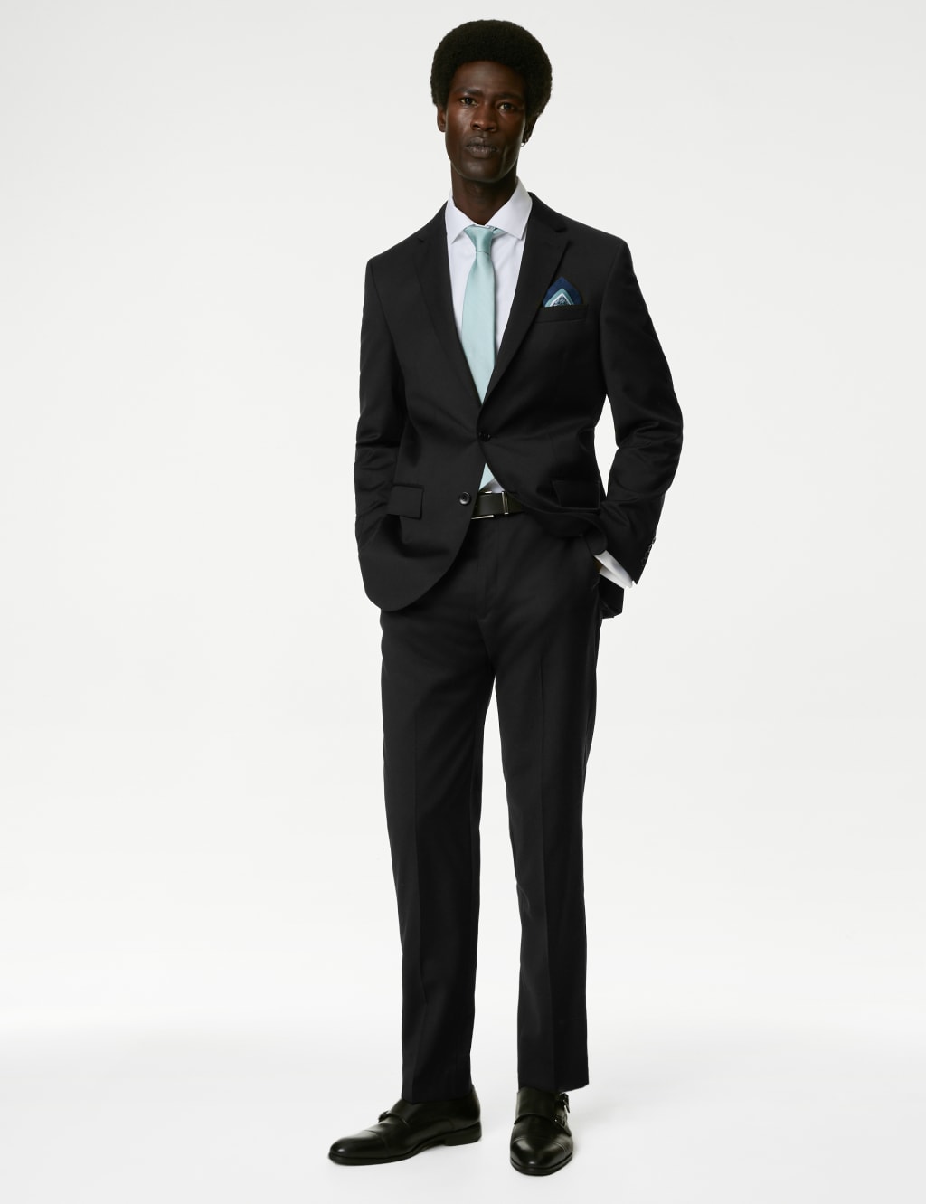 Tailored Fit Pure Wool Suit Trousers image 1