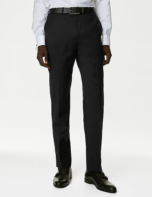 Tailored Fit Pure Wool Suit Trousers - DK