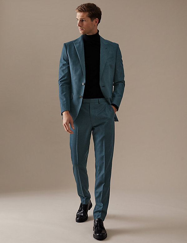 Tailored Fit Wool with Cashmere Trousers