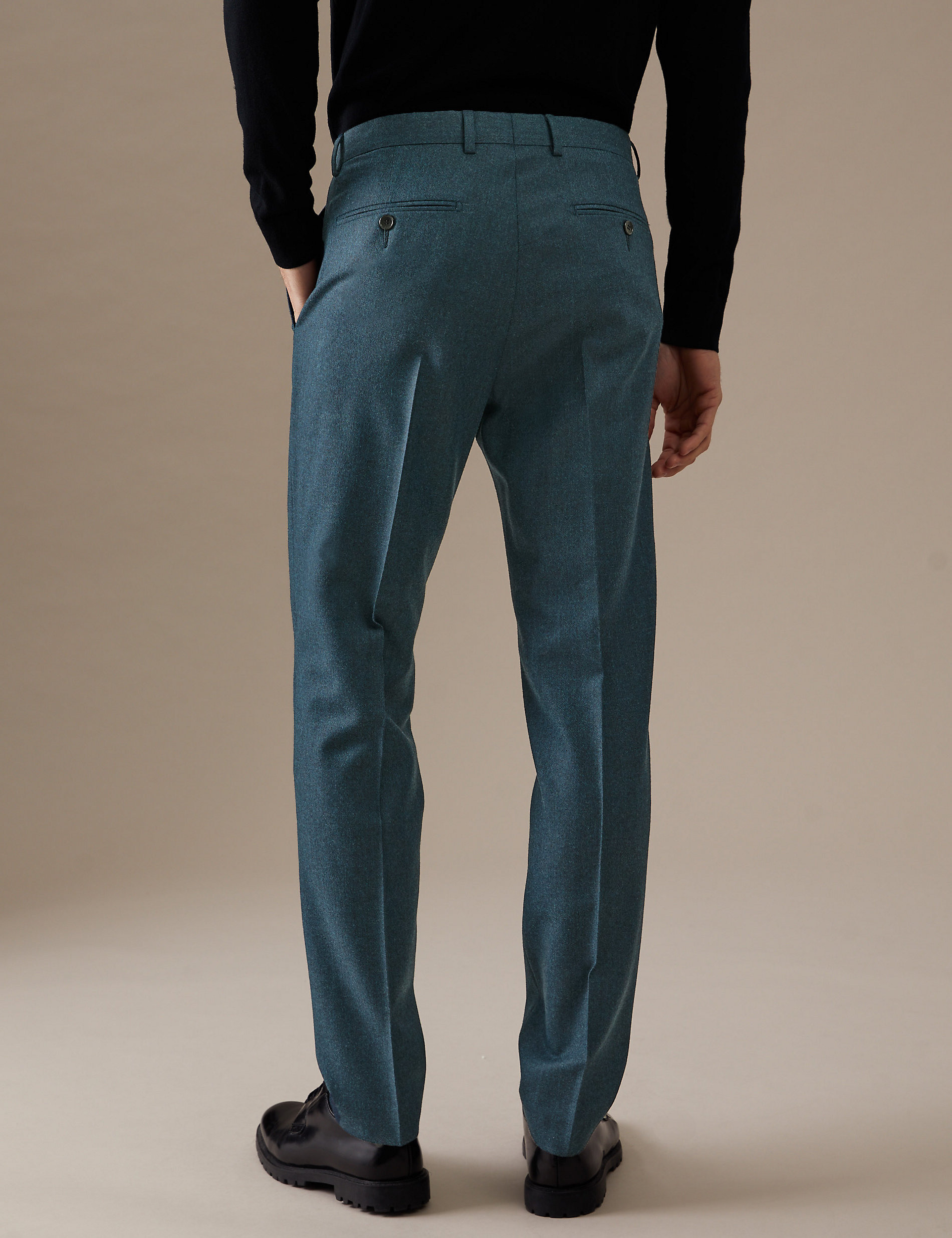 Pantalon van wol en kasjmier met uitstekende pasvorm