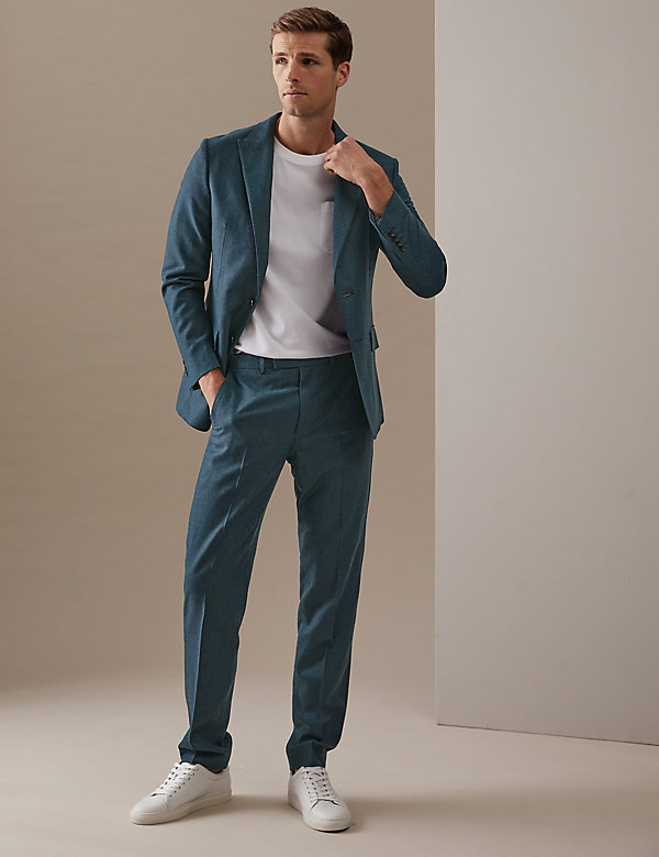 Tailored Fit Wool with Cashmere Trousers - LU