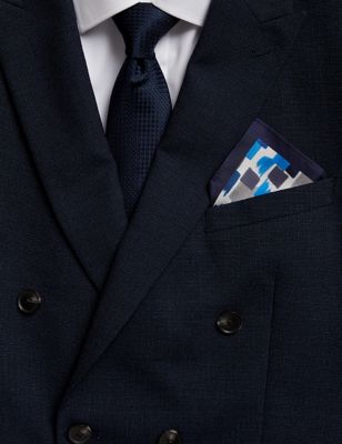 طقم ربطة عنق ومنديل جيب من الحرير الصافي - BH