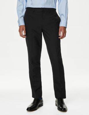 M&S Mens Slim Fit Suit Trousers - 28LNG - Black, Black,Navy