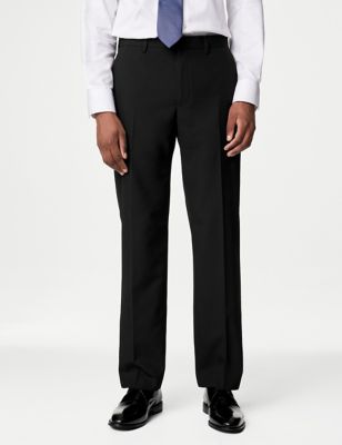 M&S Mens Regular Fit Suit Trousers - 32LNG - Black, Black,Navy