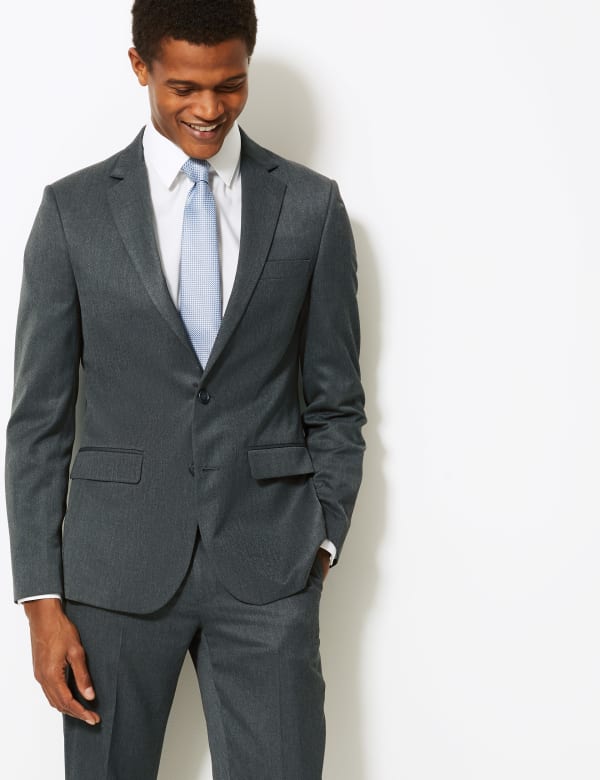 Grey Slim Fit Jacket