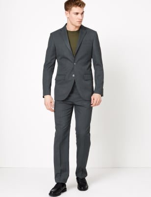 

Mens M&S Collection Regular Fit Trousers - Grey, Grey