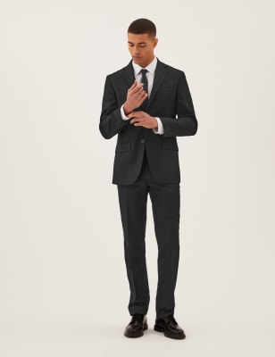 

Mens M&S Collection Hosen mit normaler Passform - Black, Black