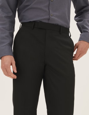 

Mens M&S Collection Black Regular Fit Trousers, Black