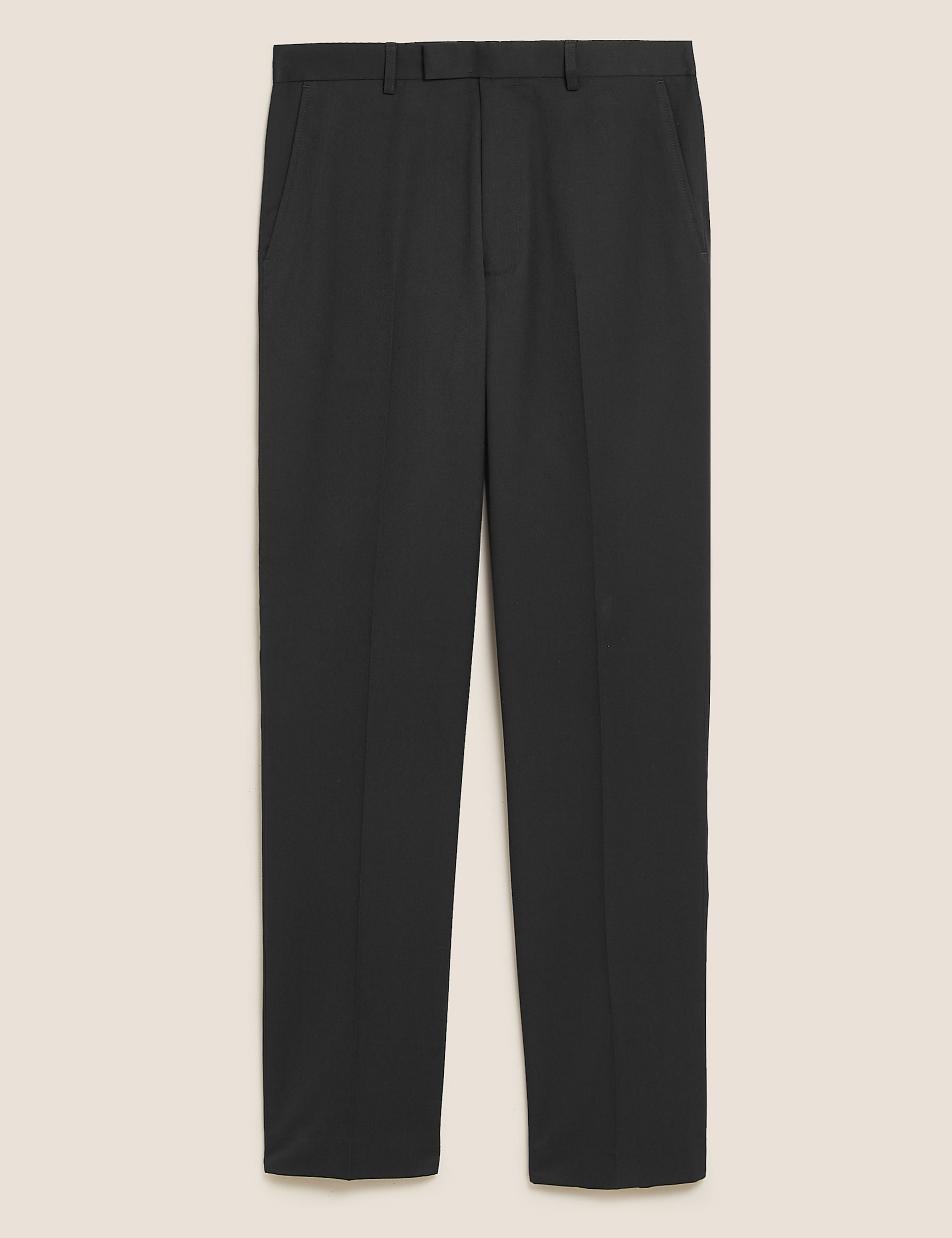 Big & Tall - Zwarte pantalon met normale pasvorm