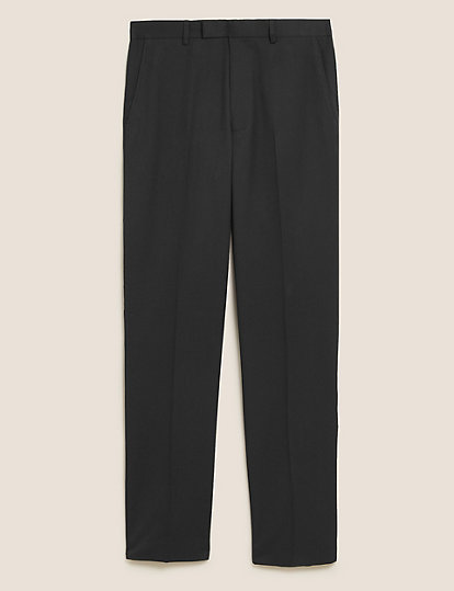 m&s collection big & tall black regular fit trousers - 40xl, black