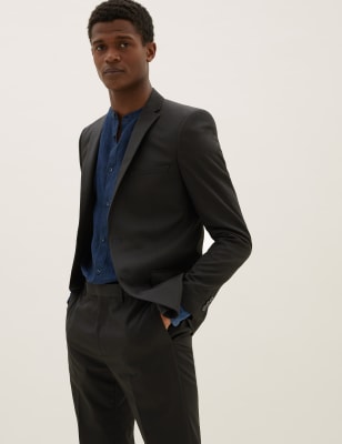 

Mens M&S Collection Black Skinny Fit Jacket, Black