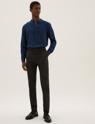

Mens M&S Collection Black Skinny Fit Trousers, Black