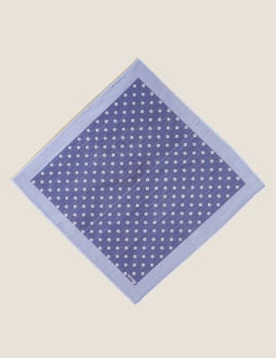 

M&S Collection Pañuelo de bolsillo de topos 100% linoMens - Blue, Blue