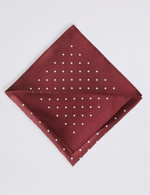 Μαντηλάκι τσέπης με πουά μοτίβο από 100% μετάξι - GR