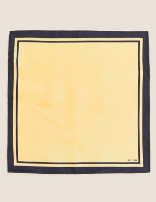 Mens M&S Collection Pure Silk Pocket Square - Yellow, Yellow