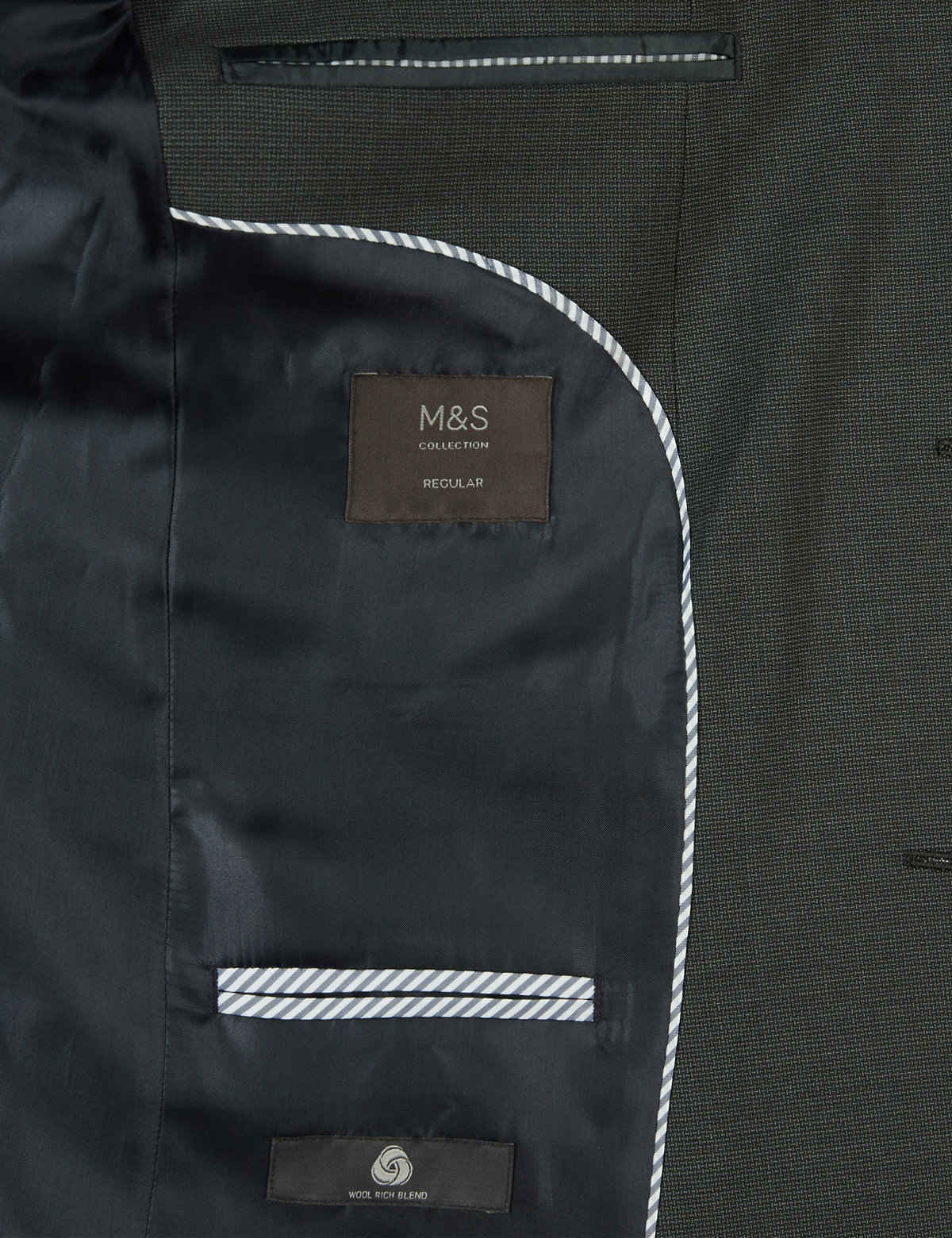 Charcoal Textured Regular Fit Jacket
