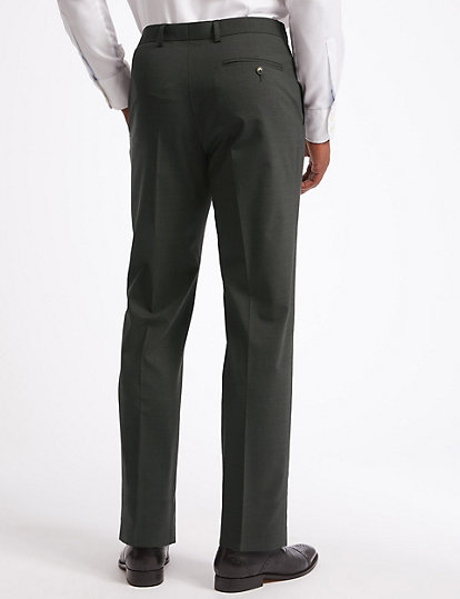 Charcoal Textured Regular Fit Trousers
